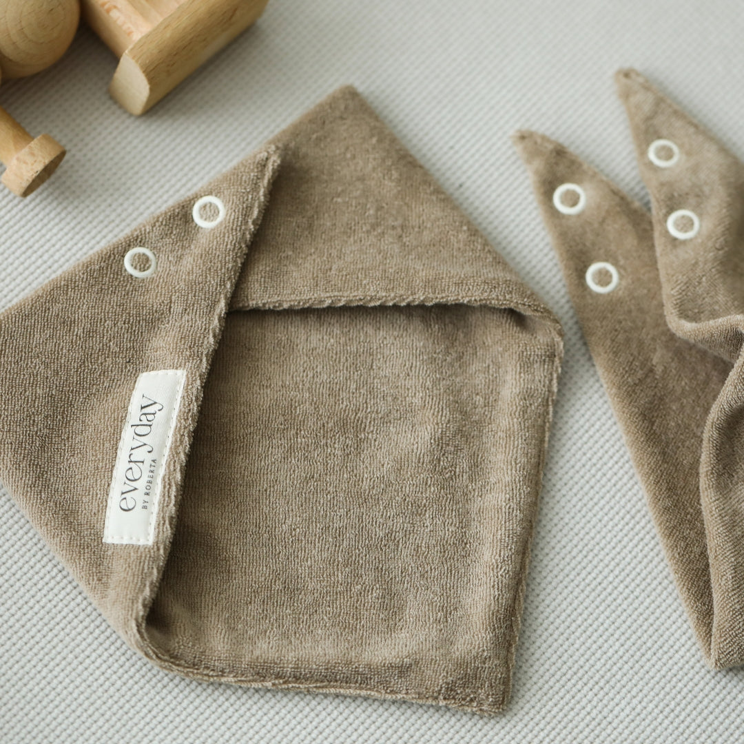 Everyday by Roberta brown bandana bib for a newborn