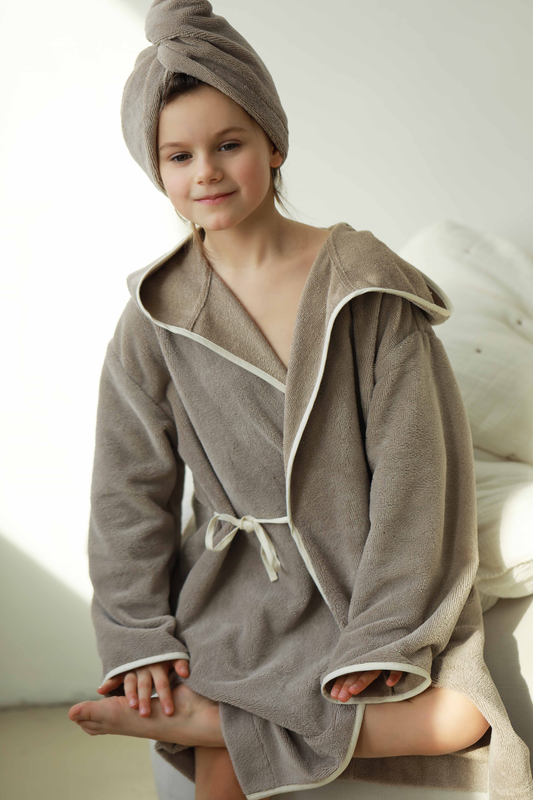  Bambuko-medvilnės chalatas vaikams