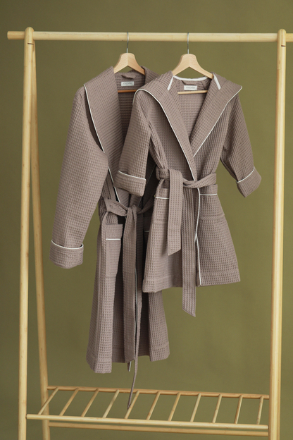 Vaflinės medvilnės chalatas